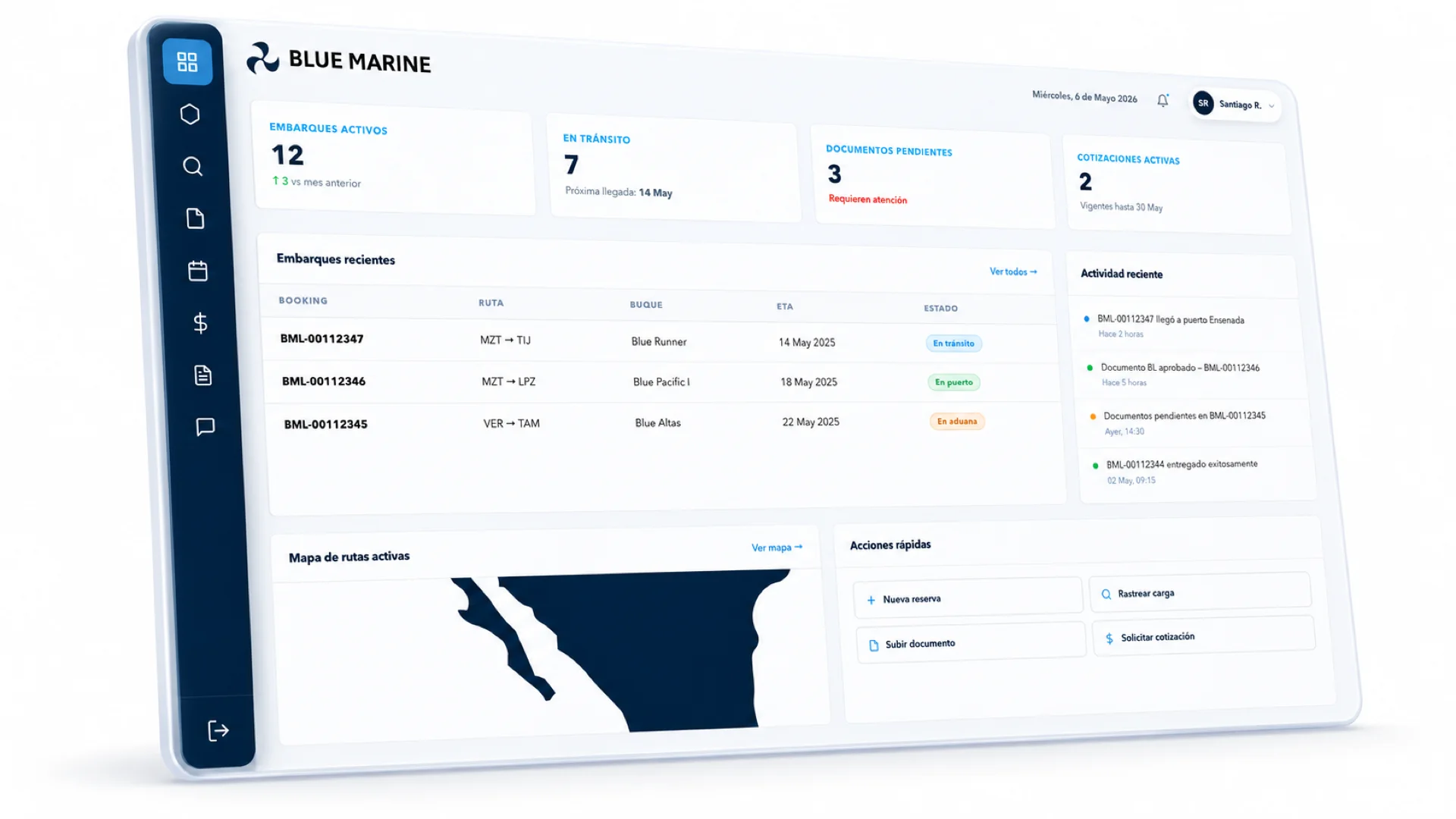 Portal de Clientes Blue Marine Line